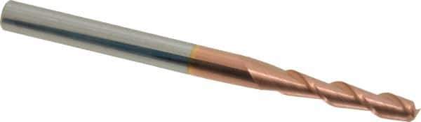 Accupro - 5/32", 3/4" LOC, 3/16" Shank Diam, 2-1/2" OAL, 2 Flute, Solid Carbide Square End Mill - Single End, TiCN Finish, Spiral Flute, 40° Helix, Centercutting, Right Hand Cut, Right Hand Flute - Eagle Tool & Supply