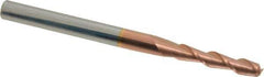 Accupro - 5/32", 3/4" LOC, 3/16" Shank Diam, 2-1/2" OAL, 2 Flute, Solid Carbide Square End Mill - Single End, TiCN Finish, Spiral Flute, 40° Helix, Centercutting, Right Hand Cut, Right Hand Flute - Eagle Tool & Supply