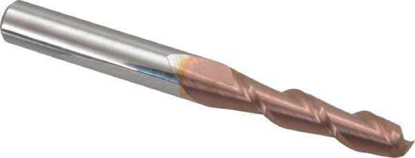 Accupro - 9/32", 1-1/4" LOC, 5/16" Shank Diam, 3" OAL, 2 Flute, Solid Carbide Square End Mill - Single End, TiCN Finish, Spiral Flute, 40° Helix, Centercutting, Right Hand Cut, Right Hand Flute - Eagle Tool & Supply