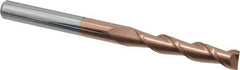 Accupro - 5/16", 1-5/8" LOC, 5/16" Shank Diam, 4" OAL, 2 Flute, Solid Carbide Square End Mill - Single End, TiCN Finish, Spiral Flute, 40° Helix, Centercutting, Right Hand Cut, Right Hand Flute - Eagle Tool & Supply