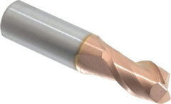 Accupro - 13/32", 5/8" LOC, 7/16" Shank Diam, 2" OAL, 2 Flute, Solid Carbide Square End Mill - Single End, TiCN Finish, Spiral Flute, 40° Helix, Centercutting, Right Hand Cut, Right Hand Flute - Eagle Tool & Supply