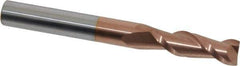 Accupro - 7/16", 1-3/8" LOC, 7/16" Shank Diam, 4" OAL, 2 Flute, Solid Carbide Square End Mill - Single End, TiCN Finish, Spiral Flute, 40° Helix, Centercutting, Right Hand Cut, Right Hand Flute - Eagle Tool & Supply