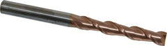 Accupro - 1/2", 3" LOC, 1/2" Shank Diam, 6" OAL, 2 Flute, Solid Carbide Square End Mill - Single End, TiCN Finish, Spiral Flute, 40° Helix, Centercutting, Right Hand Cut, Right Hand Flute - Eagle Tool & Supply