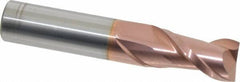Accupro - 5/8", 1-1/4" LOC, 5/8" Shank Diam, 3-1/2" OAL, 2 Flute, Solid Carbide Square End Mill - Single End, TiCN Finish, Spiral Flute, 40° Helix, Centercutting, Right Hand Cut, Right Hand Flute - Eagle Tool & Supply