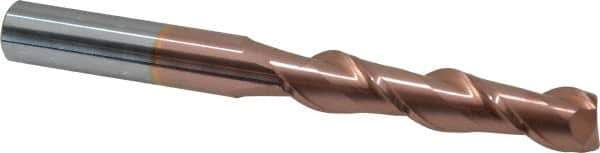 Accupro - 5/8", 3" LOC, 5/8" Shank Diam, 6" OAL, 2 Flute, Solid Carbide Square End Mill - Single End, TiCN Finish, Spiral Flute, 40° Helix, Centercutting, Right Hand Cut, Right Hand Flute - Eagle Tool & Supply