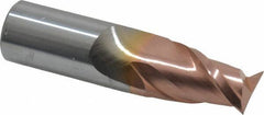 Accupro - 11/16", 1" LOC, 3/4" Shank Diam, 3" OAL, 2 Flute, Solid Carbide Square End Mill - Single End, TiCN Finish, Spiral Flute, 40° Helix, Centercutting, Right Hand Cut, Right Hand Flute - Eagle Tool & Supply