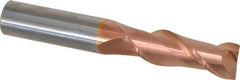 Accupro - 3/4", 2-1/4" LOC, 3/4" Shank Diam, 5" OAL, 2 Flute, Solid Carbide Square End Mill - Single End, TiCN Finish, Spiral Flute, 40° Helix, Centercutting, Right Hand Cut, Right Hand Flute - Eagle Tool & Supply