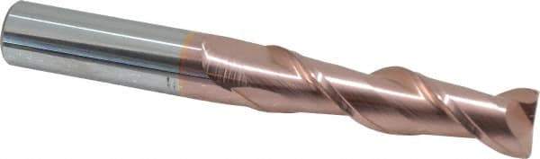 Accupro - 3/4", 3" LOC, 3/4" Shank Diam, 6" OAL, 2 Flute, Solid Carbide Square End Mill - Single End, TiCN Finish, Spiral Flute, 40° Helix, Centercutting, Right Hand Cut, Right Hand Flute - Eagle Tool & Supply