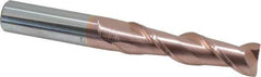 Accupro - 3/4", 3" LOC, 3/4" Shank Diam, 6" OAL, 2 Flute, Solid Carbide Square End Mill - Single End, TiCN Finish, Spiral Flute, 40° Helix, Centercutting, Right Hand Cut, Right Hand Flute - Eagle Tool & Supply