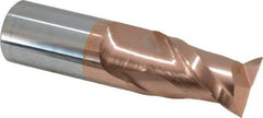 Accupro - 1", 1-3/4" LOC, 1" Shank Diam, 4" OAL, 2 Flute, Solid Carbide Square End Mill - Single End, TiCN Finish, Spiral Flute, 40° Helix, Centercutting, Right Hand Cut, Right Hand Flute - Eagle Tool & Supply