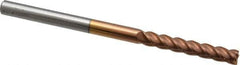 Accupro - 3/16", 1-1/8" LOC, 3/16" Shank Diam, 3" OAL, 4 Flute, Solid Carbide Square End Mill - Single End, TiCN Finish, Spiral Flute, 40° Helix, Centercutting, Right Hand Cut, Right Hand Flute - Eagle Tool & Supply