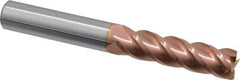 Accupro - 3/8", 1-3/8" LOC, 3/8" Shank Diam, 3" OAL, 4 Flute, Solid Carbide Square End Mill - Single End, TiCN Finish, Spiral Flute, 40° Helix, Centercutting, Right Hand Cut, Right Hand Flute - Eagle Tool & Supply