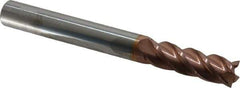Accupro - 7/16", 1-3/8" LOC, 7/16" Shank Diam, 4" OAL, 4 Flute, Solid Carbide Square End Mill - Single End, TiCN Finish, Spiral Flute, 40° Helix, Centercutting, Right Hand Cut, Right Hand Flute - Eagle Tool & Supply