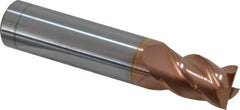 Accupro - 29/64", 5/8" LOC, 1/2" Shank Diam, 2-1/2" OAL, 4 Flute, Solid Carbide Square End Mill - Single End, TiCN Finish, Spiral Flute, 40° Helix, Centercutting, Right Hand Cut, Right Hand Flute - Eagle Tool & Supply