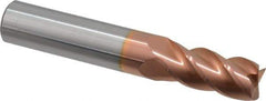 Accupro - 15/32", 1" LOC, 1/2" Shank Diam, 3" OAL, 4 Flute, Solid Carbide Square End Mill - Single End, TiCN Finish, Spiral Flute, 40° Helix, Centercutting, Right Hand Cut, Right Hand Flute - Eagle Tool & Supply