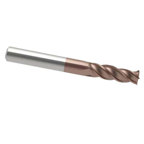 Accupro - 1/2", 2" LOC, 1/2" Shank Diam, 4" OAL, 4 Flute, Solid Carbide Square End Mill - Single End, TiCN Finish, Spiral Flute, 40° Helix, Centercutting, Right Hand Cut, Right Hand Flute - Eagle Tool & Supply
