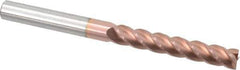 Accupro - 1/2", 3" LOC, 1/2" Shank Diam, 6" OAL, 4 Flute, Solid Carbide Square End Mill - Single End, TiCN Finish, Spiral Flute, 40° Helix, Centercutting, Right Hand Cut, Right Hand Flute - Eagle Tool & Supply
