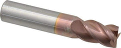 Accupro - 9/16", 7/8" LOC, 9/16" Shank Diam, 3" OAL, 4 Flute, Solid Carbide Square End Mill - Single End, TiCN Finish, Spiral Flute, 40° Helix, Centercutting, Right Hand Cut, Right Hand Flute - Eagle Tool & Supply