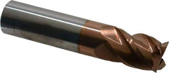 Accupro - 5/8", 7/8" LOC, 5/8" Shank Diam, 3" OAL, 4 Flute, Solid Carbide Square End Mill - Single End, TiCN Finish, Spiral Flute, 40° Helix, Centercutting, Right Hand Cut, Right Hand Flute - Eagle Tool & Supply