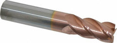 Accupro - 5/8", 1-1/4" LOC, 5/8" Shank Diam, 3-1/2" OAL, 4 Flute, Solid Carbide Square End Mill - Single End, TiCN Finish, Spiral Flute, 40° Helix, Centercutting, Right Hand Cut, Right Hand Flute - Eagle Tool & Supply