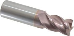 Accupro - 11/16", 1" LOC, 3/4" Shank Diam, 3" OAL, 4 Flute, Solid Carbide Square End Mill - Single End, TiCN Finish, Spiral Flute, 40° Helix, Centercutting, Right Hand Cut, Right Hand Flute - Eagle Tool & Supply