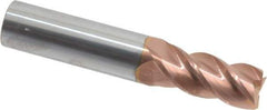 Accupro - 11/16", 1-1/2" LOC, 3/4" Shank Diam, 4" OAL, 4 Flute, Solid Carbide Square End Mill - Single End, TiCN Finish, Spiral Flute, 40° Helix, Centercutting, Right Hand Cut, Right Hand Flute - Eagle Tool & Supply