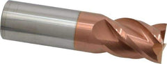 Accupro - 3/4", 1" LOC, 3/4" Shank Diam, 3" OAL, 4 Flute, Solid Carbide Square End Mill - Single End, TiCN Finish, Spiral Flute, 40° Helix, Centercutting, Right Hand Cut, Right Hand Flute - Eagle Tool & Supply