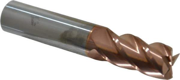 Accupro - 3/4", 1-1/2" LOC, 3/4" Shank Diam, 4" OAL, 4 Flute, Solid Carbide Square End Mill - Single End, TiCN Finish, Spiral Flute, 40° Helix, Centercutting, Right Hand Cut, Right Hand Flute - Eagle Tool & Supply