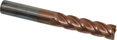 Accupro - 3/4", 3" LOC, 3/4" Shank Diam, 6" OAL, 4 Flute, Solid Carbide Square End Mill - Single End, TiCN Finish, Spiral Flute, 40° Helix, Centercutting, Right Hand Cut, Right Hand Flute - Eagle Tool & Supply