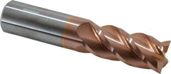 Accupro - 1", 2-1/4" LOC, 1" Shank Diam, 5" OAL, 4 Flute, Solid Carbide Square End Mill - Single End, TiCN Finish, Spiral Flute, 40° Helix, Centercutting, Right Hand Cut, Right Hand Flute - Eagle Tool & Supply