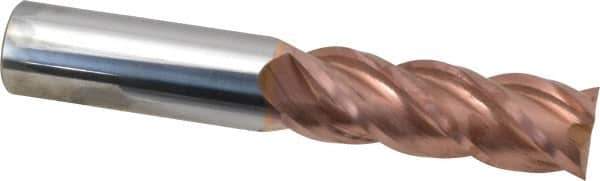 Accupro - 1", 3" LOC, 1" Shank Diam, 6" OAL, 4 Flute, Solid Carbide Square End Mill - Single End, TiCN Finish, Spiral Flute, 40° Helix, Centercutting, Right Hand Cut, Right Hand Flute - Eagle Tool & Supply