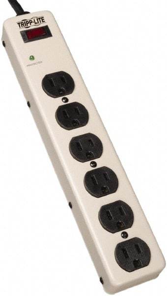 Tripp-Lite - 6 Outlets, 120 VAC15 Amps, 6' Cord, Power Outlet Strip - Floor, Keyhole Mount, 5-15 NEMA Configuration, 2-1/2" Strip - Eagle Tool & Supply