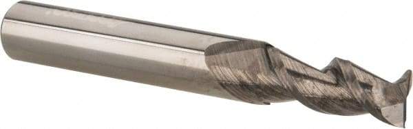 Accupro - 9/32", 13/16" LOC, 5/16" Shank Diam, 2-1/2" OAL, 2 Flute, Solid Carbide Square End Mill - Single End, Uncoated, Spiral Flute, 45° Helix, Centercutting, Right Hand Cut, Right Hand Flute - Eagle Tool & Supply