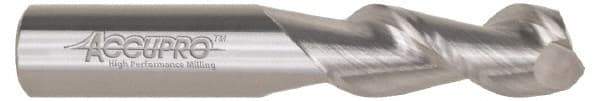 Accupro - 3/4", 1-1/2" LOC, 3/4" Shank Diam, 4" OAL, 2 Flute, Solid Carbide Square End Mill - Single End, Uncoated, Spiral Flute, 45° Helix, Centercutting, Right Hand Cut, Right Hand Flute - Eagle Tool & Supply