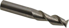 Accupro - 3/4", 2-1/4" LOC, 3/4" Shank Diam, 5" OAL, 2 Flute, Solid Carbide Square End Mill - Single End, Uncoated, Spiral Flute, 45° Helix, Centercutting, Right Hand Cut, Right Hand Flute - Eagle Tool & Supply