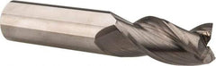 Accupro - 1", 2" LOC, 1" Shank Diam, 5" OAL, 3 Flute, Solid Carbide Square End Mill - Single End, Uncoated, Spiral Flute, 37° Helix, Centercutting, Right Hand Cut, Right Hand Flute - Eagle Tool & Supply