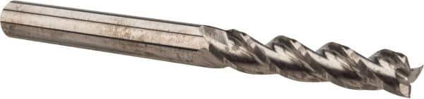 Accupro - 5/16", 1/2" LOC, 5/16" Shank Diam, 2-1/2" OAL, 3 Flute, Solid Carbide Square End Mill - Single End, Uncoated, Spiral Flute, 37° Helix, Centercutting, Right Hand Cut, Right Hand Flute - Eagle Tool & Supply