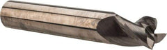 Accupro - 1/2", 5/8" LOC, 1/2" Shank Diam, 3" OAL, 3 Flute, Solid Carbide Square End Mill - Single End, Uncoated, Spiral Flute, 37° Helix, Centercutting, Right Hand Cut, Right Hand Flute - Eagle Tool & Supply