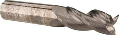 Accupro - 1/2", 1-1/4" LOC, 1/2" Shank Diam, 3" OAL, 3 Flute, Solid Carbide Square End Mill - Single End, Uncoated, Spiral Flute, 37° Helix, Centercutting, Right Hand Cut, Right Hand Flute - Eagle Tool & Supply