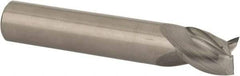 Accupro - 5/8", 3/4" LOC, 5/8" Shank Diam, 3-1/2" OAL, 3 Flute, Solid Carbide Square End Mill - Single End, Uncoated, Spiral Flute, 37° Helix, Centercutting, Right Hand Cut, Right Hand Flute - Eagle Tool & Supply
