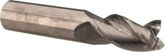Accupro - 3/4", 1-1/2" LOC, 3/4" Shank Diam, 4" OAL, 3 Flute, Solid Carbide Square End Mill - Single End, Uncoated, Spiral Flute, 37° Helix, Centercutting, Right Hand Cut, Right Hand Flute - Eagle Tool & Supply