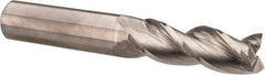 Accupro - 1/2", 2-1/2" LOC, 1/2" Shank Diam, 6" OAL, 3 Flute, Solid Carbide Square End Mill - Single End, Uncoated, Spiral Flute, 37° Helix, Centercutting, Right Hand Cut, Right Hand Flute - Eagle Tool & Supply