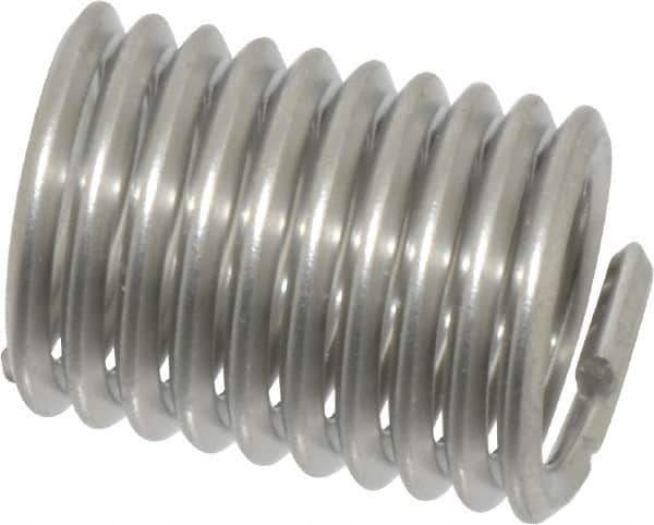 Recoil - 3/8-16 UNC, 3/4" OAL, Free Running Helical Insert - 10 Free Coils, Tanged, Stainless Steel, Bright Finish, 2D Insert Length - Eagle Tool & Supply