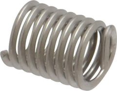 Recoil - #12-24 UNC, 0.432" OAL, Free Running Helical Insert - 8-3/8 Free Coils, Tanged, Stainless Steel, Bright Finish, 2D Insert Length - Eagle Tool & Supply