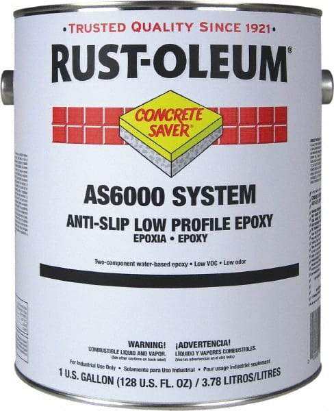 Rust-Oleum - 1 Gal Kit Gloss Silver Gray Antislip Epoxy - 80 to 100 Sq Ft/Gal Coverage, <100 g/L VOC Content - Eagle Tool & Supply