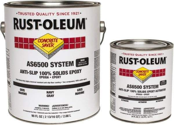Rust-Oleum - 1 Gal Kit Gloss Navy Gray Antislip Epoxy - 25 to 35 Sq Ft/Gal Coverage, <50 g/L VOC Content - Eagle Tool & Supply