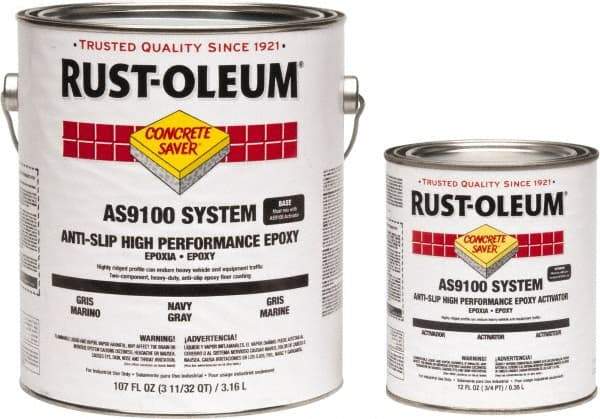 Rust-Oleum - 1 Gal Kit Gloss Navy Gray Antislip Epoxy - 40 to 60 Sq Ft/Gal Coverage, <250 g/L VOC Content - Eagle Tool & Supply