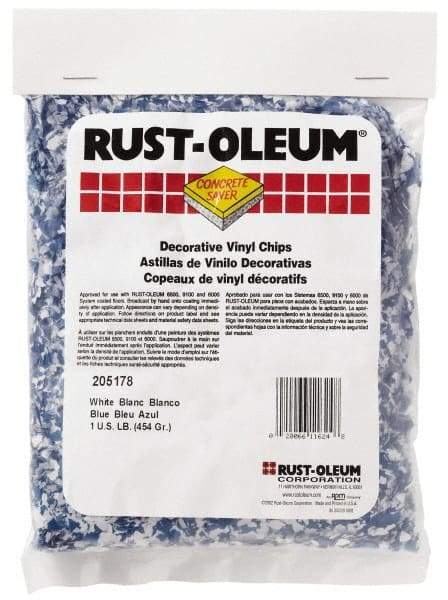 Rust-Oleum - Blue/White Vinyl Floor Chips - 1 Lb Plastic Bag - Eagle Tool & Supply