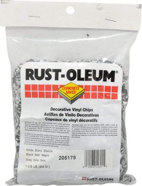 Rust-Oleum - Black/White/Gray Vinyl Floor Chips - 1 Lb Plastic Bag - Eagle Tool & Supply