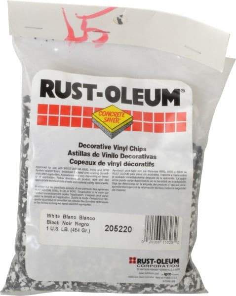 Rust-Oleum - Black/White Vinyl Floor Chips - 1 Lb Plastic Bag - Eagle Tool & Supply